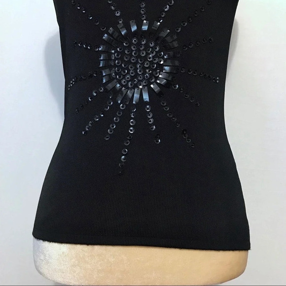 Cal Fashion Black Tank Top Embellishments Women S - Picture 2 of 9